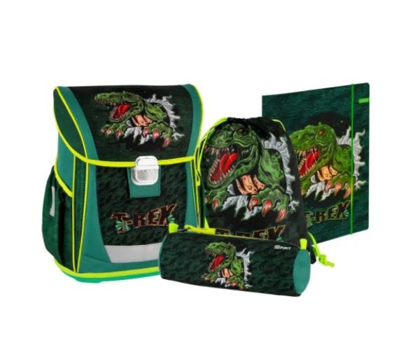 Spirit: T-Rex 4 bucăți Cool ergonomic set rucsac pentru școală