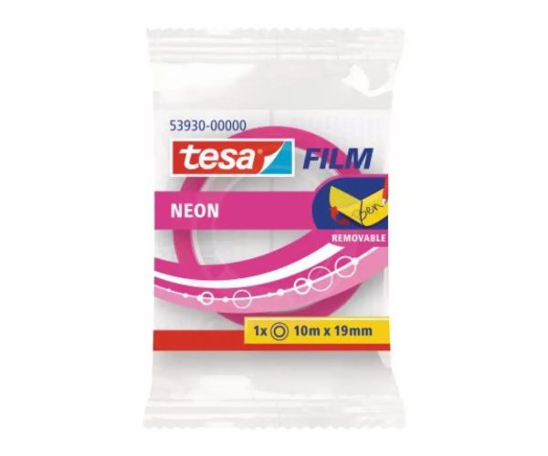 ICO: Tesa lipici bandă adezivă semn neon 19mm lățime în două variante
