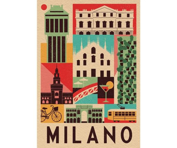 Stil în orașul Milano puzzle de 1000 de piese - Clementoni