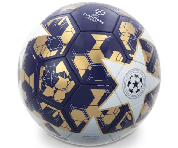 UEFA Liga Campionilor minge de fotbal albastru-auriu mărimea 5 - Mondo Toys