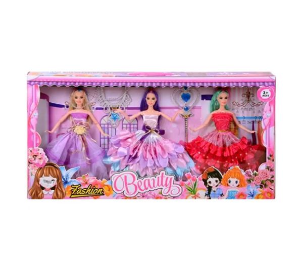 Beauty set de păpuși cu lănțișor 3 bucăți