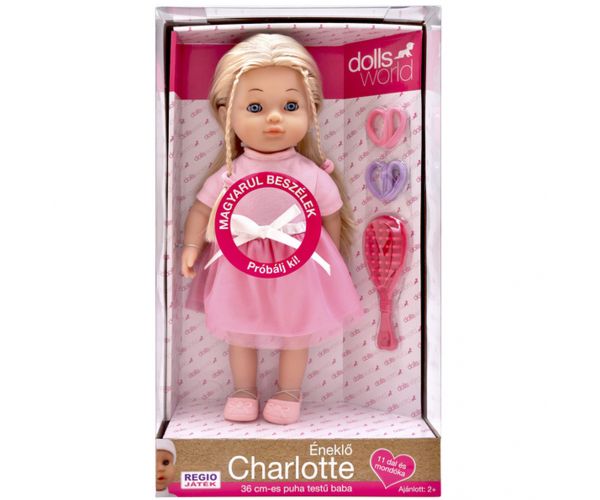 Dolls World: Păpușa Charlotte care vorbește în română, în rochie roz