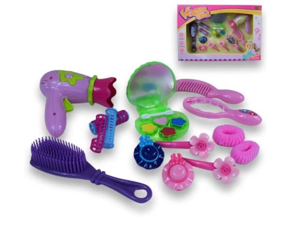 Vogue Girl: set de frumusețe din 13 piese cu agrafe, uscător de păr și accesorii
