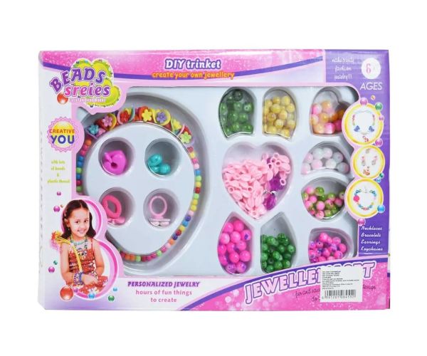 Beads Series: Set de fabricare de colier și bijuterii cu peste 200+ de margele colorate și accesorii