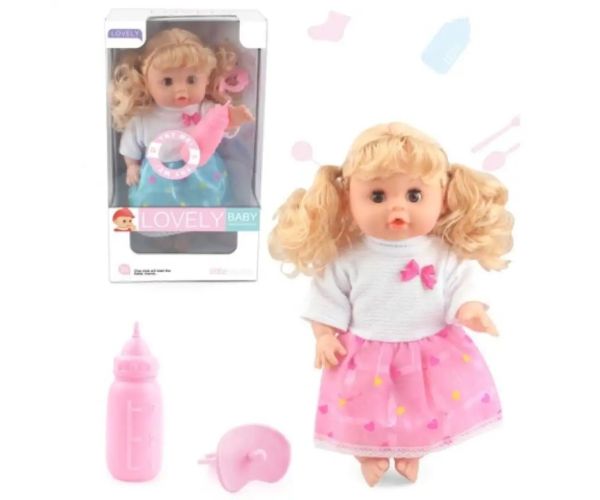 Sweet Baby păpușă cu părul blond, sunete și suzetă mai multe variante