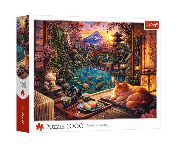 Pisica în grădina de cireși puzzle 1000 de piese - Trefl