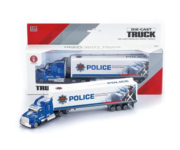 Camion transport container de Poliție 1:58 mărime