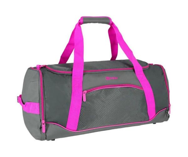 Spirit: Gym geantă de sport neon pink-gri 20x51x23cm