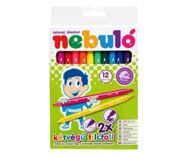Nebulo: Marker cu două vârfuri set de 12 bucăți