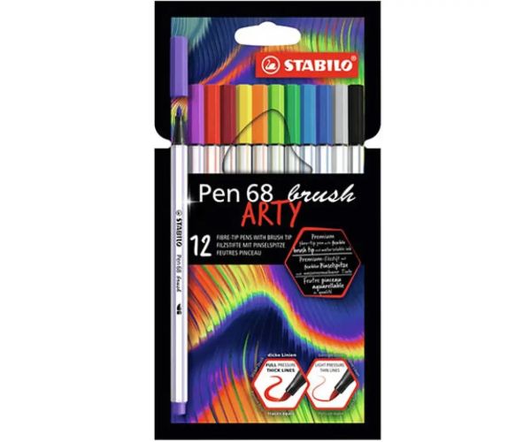 Stabilo: Pen 68 Brush ARTY set de 12 bucăți