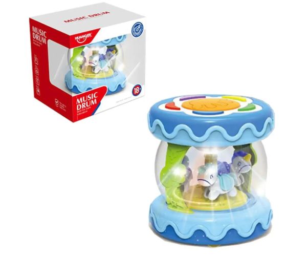 Music Drum de masă cu efecte de sunete și lumini culoarea albastră