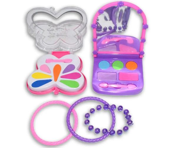 Vouge Girl - Set de frumusețe roz din 9 piese cu palete de machiaj, uscător de păr și accesorii