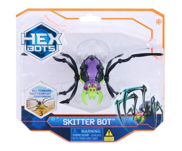 Hex Bots: Skitter Bot robot păianjen interactiv – verde-violet - Spin Master