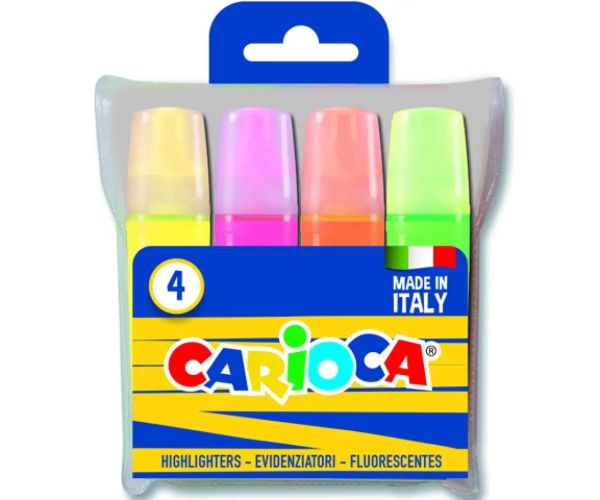 Set marker fosforescent colorat 4 bucăţi - Carioca