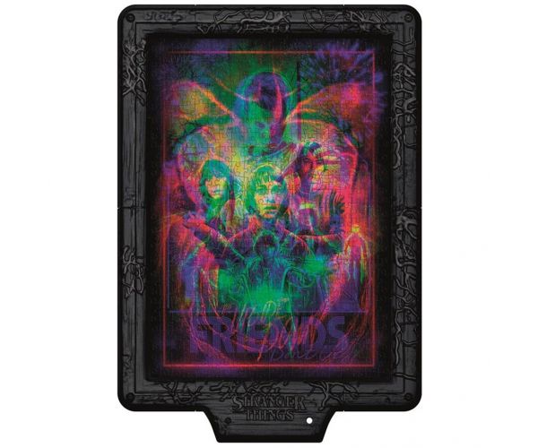 Puzzle Stranger Things cu 520 de piese, cu ramă și iluminare LED RGB – Clementoni