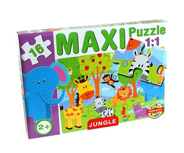 Maxi puzzle cu animale din junglă - D - Toys