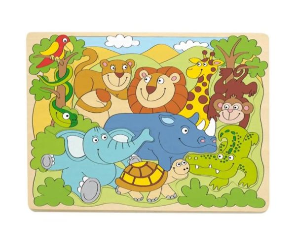 Animalele Africii puzzle formă - Woodyland