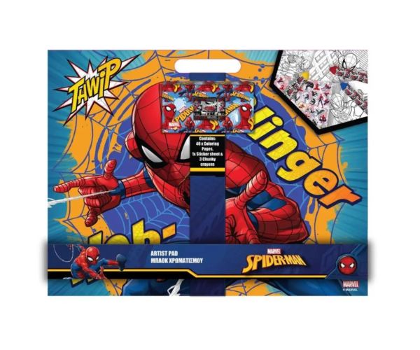 Amazing Spider-Man set de colorat cu autocolante și 3 bucăți de crete cerate
