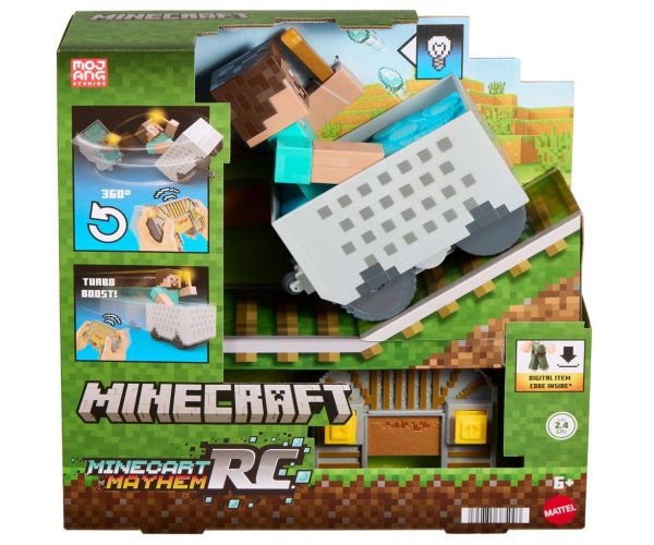 Minecraft RC excavator cu telecomandă cu figurina Steve – Mattel