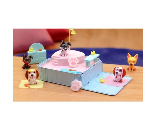 Washy Friends: Color Reveal cu 3 figurine de cățeluși, jacuzzi și accesorii.
