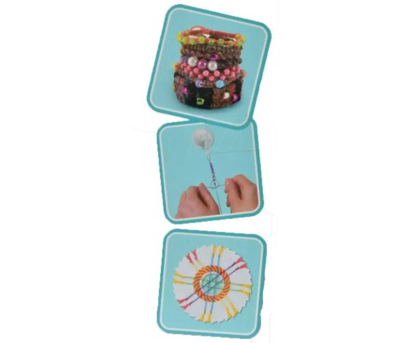DIY Set de jucării pentru a face brățări, cu fire colorate și margele