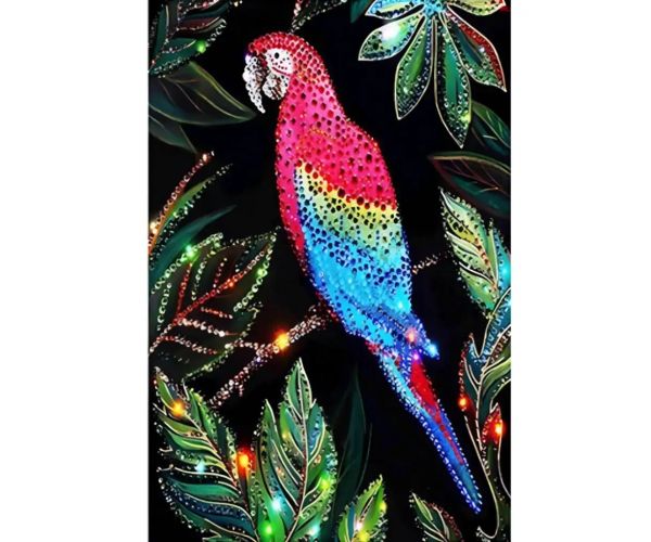 Puzzle cu diamante: Set de pictură cu diamante Papagal 10x15cm