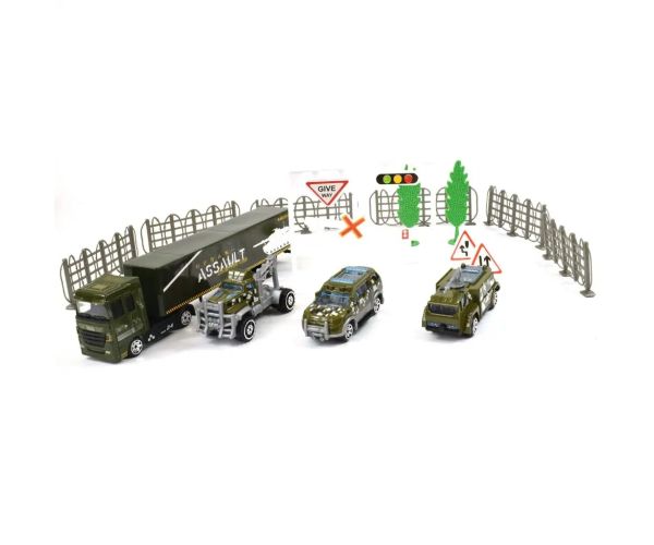 Chariot Die-Cast: Set vehicul militar metalic cu accesorii în două versiuni