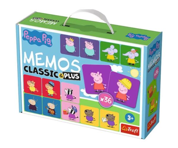 Peppa Pig Classic & Plus joc de memorie 36 bucăți - Trefl