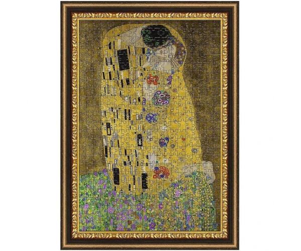 Sărutul, Klimt - puzzle de 500 de piese cu ramă - Trefl