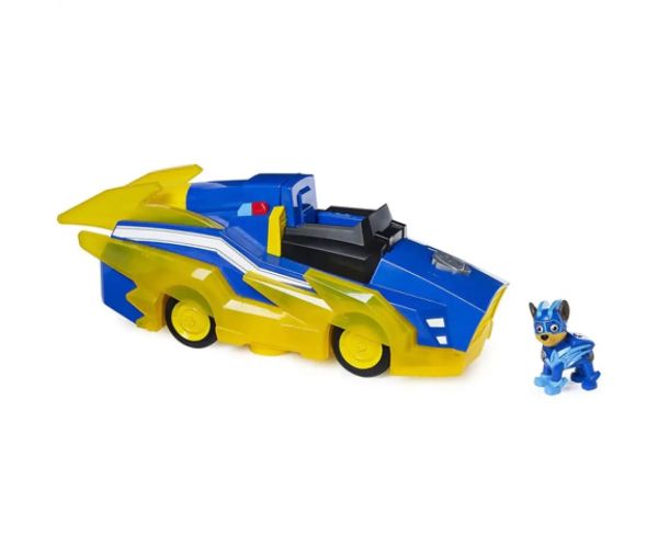 Paw Patrol Mighty Pups: Chase Deluxe vehicul cu sunete și lumini - Spin Master