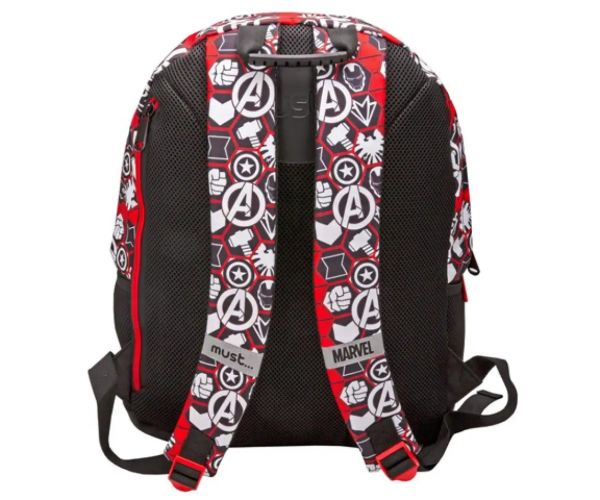 Must: Avengers negru-roșu rucsac, ghiozdan 32x18x43cm