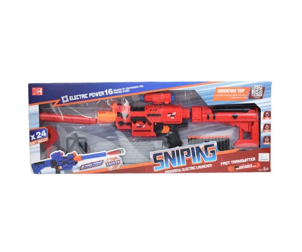 Sniping: Pistol electric transformabil gigant cu gloanțe de burete cu cartușe și țintă de 79 cm