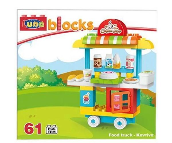 Blocks set jucărie de construcție cafenea 61 bucăți