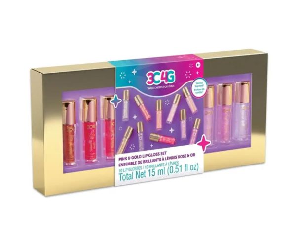 Make it Real: 3C4G pink și auriu set 10 bucăți luciu de buze