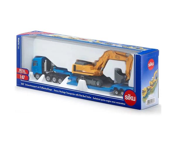 Transportor greu SIKU MAN cu excavator Liebherr 1/87