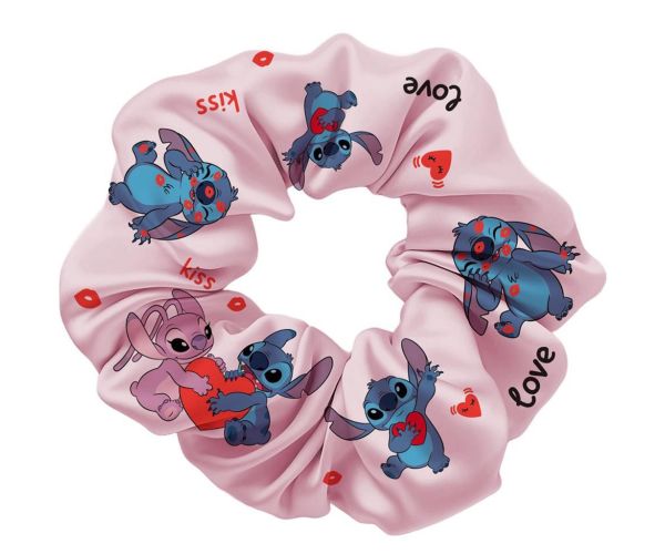 Luna: Set de 2 elastice de păr tip scrunchie Lilo & Stitch