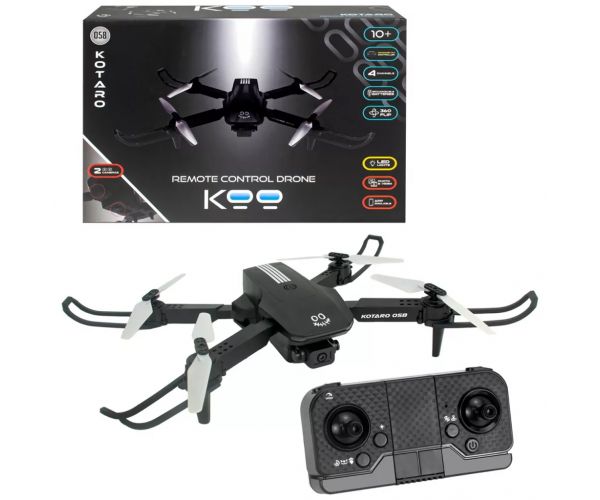 KOO: Kotaro 079 dron pliabil albastru cu telecomandă, cameră dublă și iluminare LED