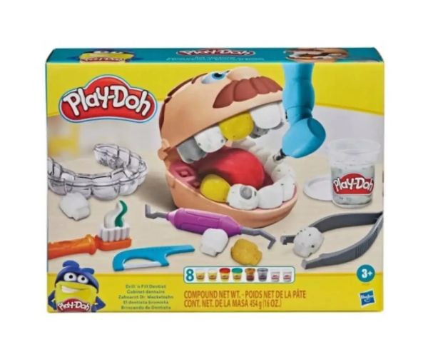 Play-Doh: Set de plastilină pentru dentist Dr. Drill N Fill cu accesorii - Hasbro