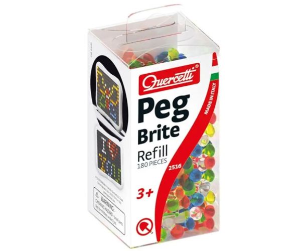Quercetti: Peg Brite cristal care luminează biluțe set rezervă 180 bucăți
