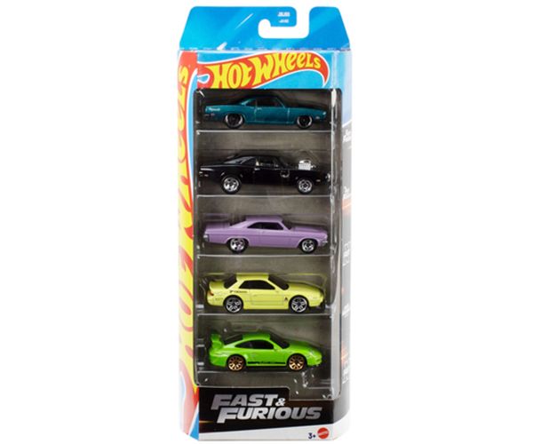 Hot Wheels: Set de mașinuțe 5 bucăți Fast & Furious 1/64 – Mattel
