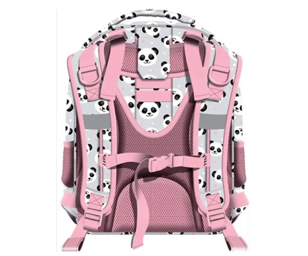St.Right Grey Panda două compartimente rucsac, ghiozdan 39x29x17cm