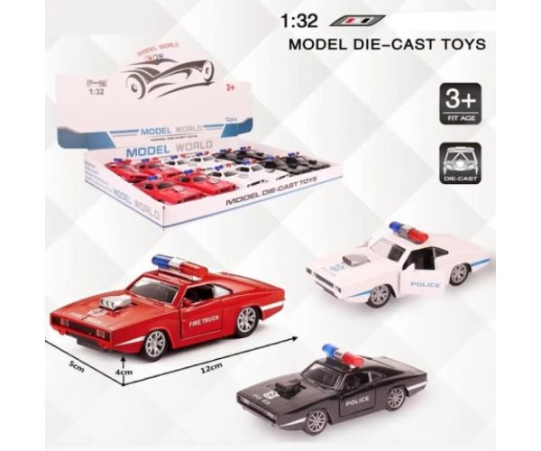 Muscle Car de poliție model auto metal mai multe variante 1/32