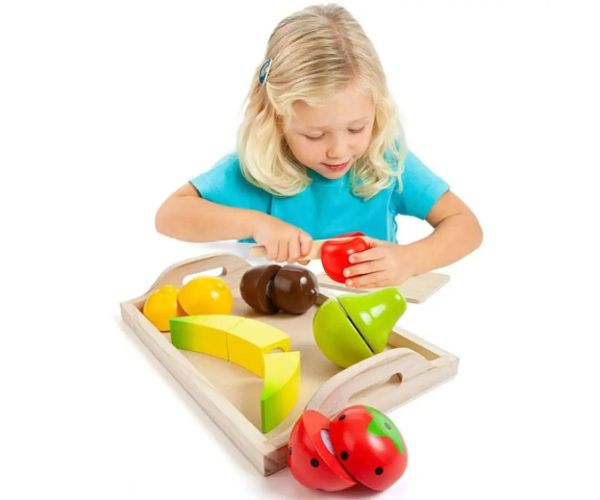 Molto: set fructe lemn cu tavă 9 bucăți