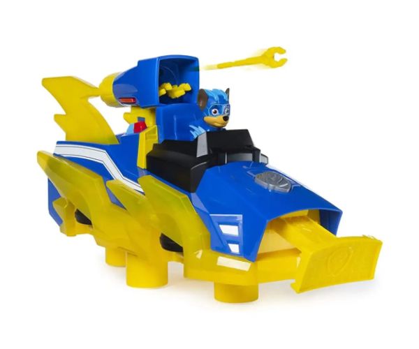 Paw Patrol Mighty Pups: Chase Deluxe vehicul cu sunete și lumini - Spin Master