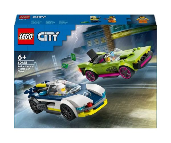LEGO® City: Urmă de mașină de poliție și mașină sport (60415)