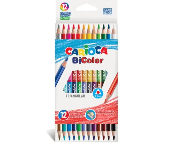 Set creioane colorate două vârfuri 12 bucăți 24 culori - Carioca