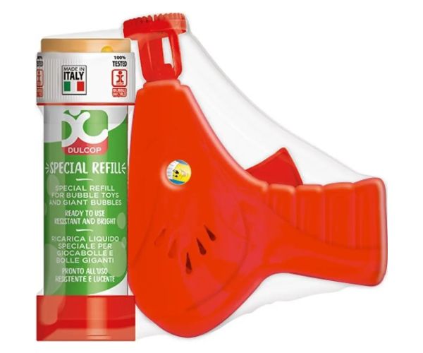 Pistol baloane de săpun culoarea galbenă 60ml cu rezervă cadou