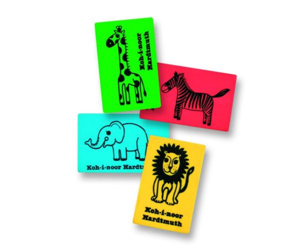 ICO: gumă de şters plastic cu animale safari Koh-I-Noor