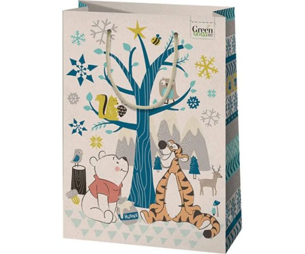 Green Grass Winnie the Pooh pungă cadou mare premium 26x14x33cm