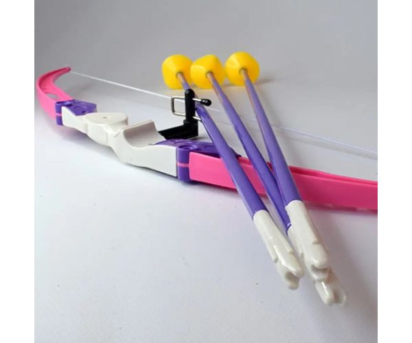 Set arc roz cu sageti și ventuza 54cm